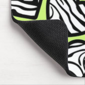 Schattige limoengroen zwart wit zebrapatroon hart muismat (Hoek)