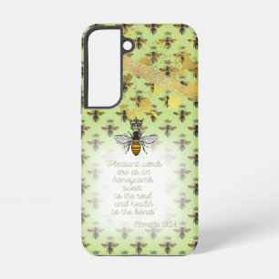 Schattige Limoengroene Gouden Bij Matrix Faith Kon Samsung Galaxy Hoesje