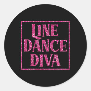 Schattige Line Dance Diva Shirt voor Line Dancers Ronde Sticker