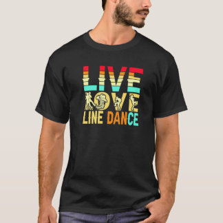 Schattige Line Dancing Live Love Country Dance Wes T-shirt