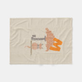 Schattige linnen look kat paraplu monogrammed deke fleece deken (Voorkant (Horizontaal))