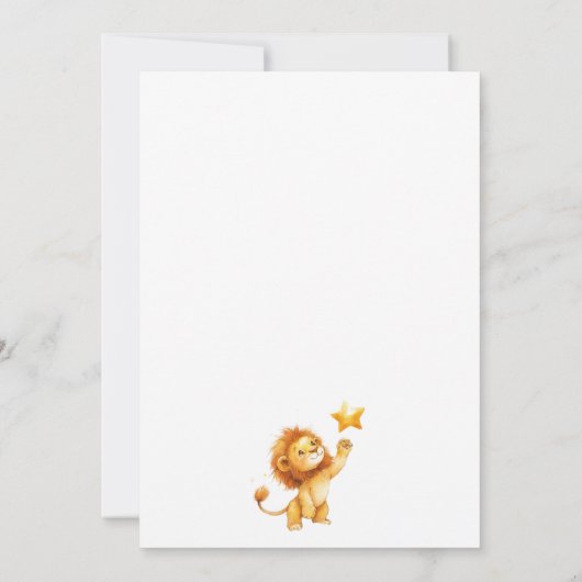 Schattige Lion Baby Boy Zwangerschap Aankondiging (Achterkant)