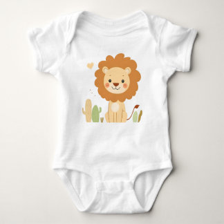 Schattige Lion Baby Jersey Bodysuit Animal Design