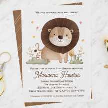 Schattige Lion Baby shower brult van opwinding