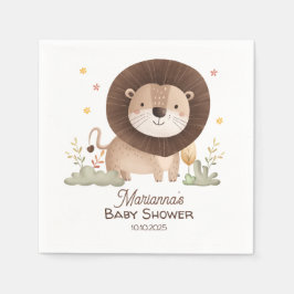 Schattige Lion Baby shower brult van opwinding Servet