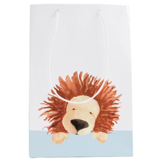 Schattige Lion Blue Medium Cadeauzakje (Voorkant)