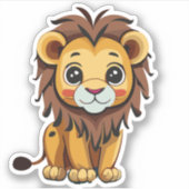 Schattige Lion Cartoon Karakter Sticker (Voorkant)