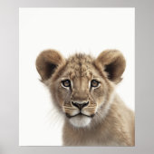 Schattige Lion Cub Baby Nursery Oerwoud Safari Poster (Voorkant)