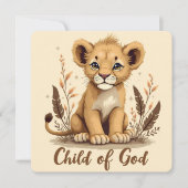Schattige Lion Cub Christelijke kunst Faith Quote Kaart (Voorkant)