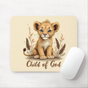 Schattige Lion Cub Christelijke kunst Faith Quote Muismat