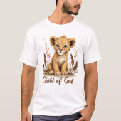 Schattige Lion Cub Christelijke kunst Faith Quote T-shirt (Voorkant)