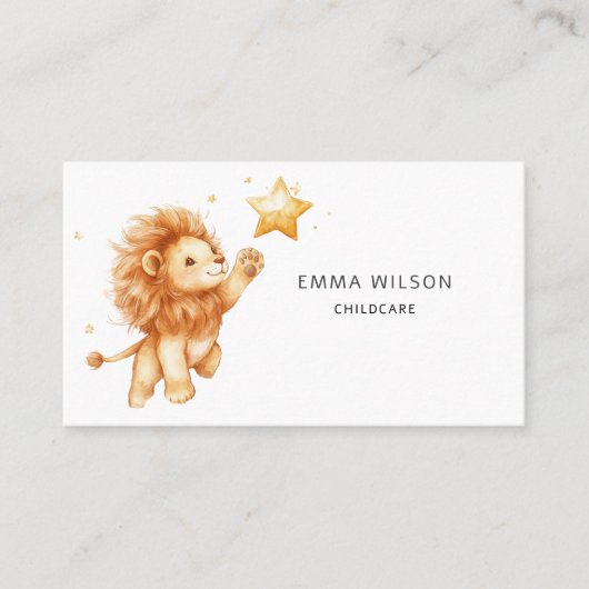Schattige Lion Cub Kinderopvang Visitekaartje (Voorkant)