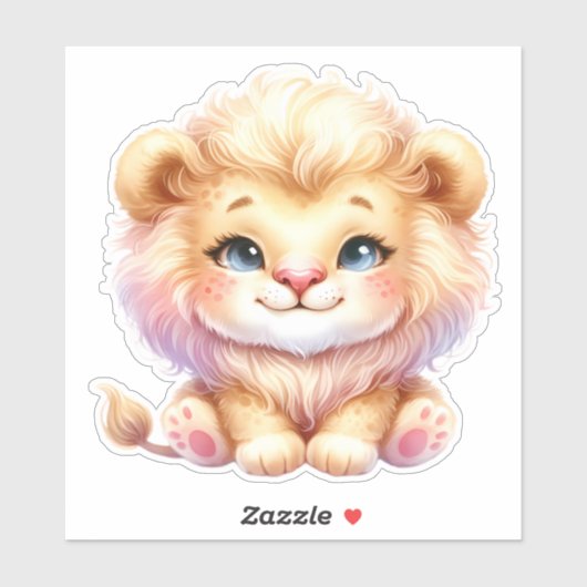 Schattige! Lion Custom Cut Scrapbooking Sticker (Vel)