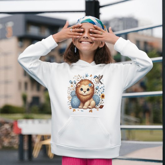 Schattige Lion en Blue Flowers cadeau