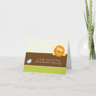 Schattige Lion Foto (binnen) Dank u Kaart: limoen Bedankkaart