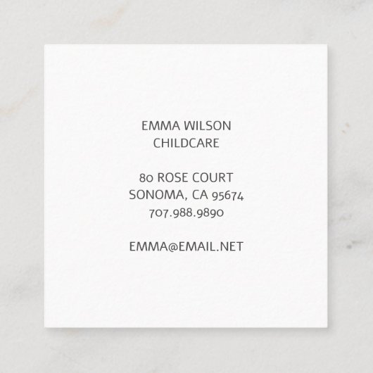 Schattige Lion Kinderopvang Visitekaartje (Achterkant)