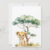 Schattige Lion Woodland Safari Baby shower Kaart (Achterkant)