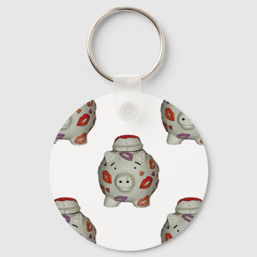 Schattige Lippenstift Biggetje Sleutelhanger (Voorkant)