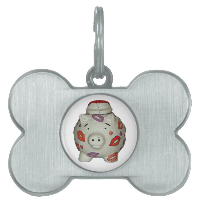 Schattige lipstick Pig Huisdieren Naamplaatje (voorkant)