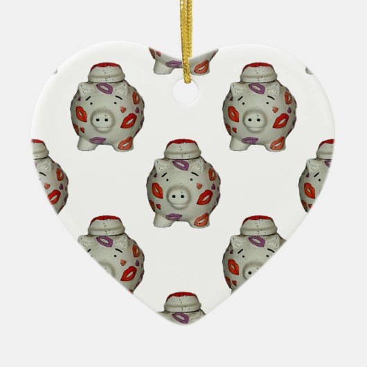 Schattige lipstick Pig Keramisch Ornament (Voorkant)