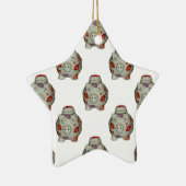 Schattige lipstick Pig Keramisch Ornament (Rechts)