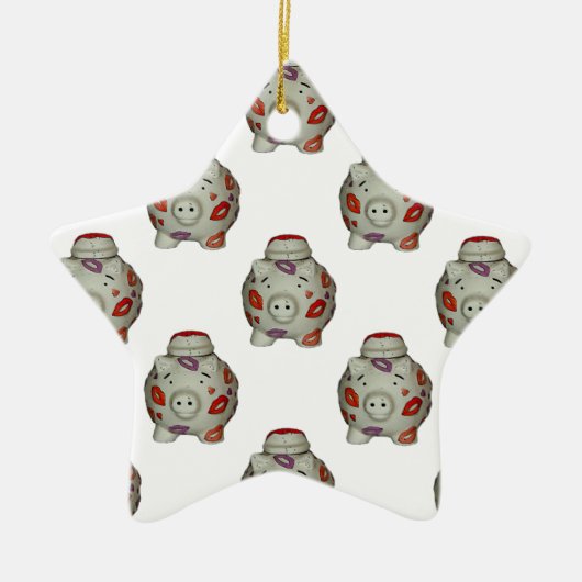 Schattige lipstick Pig Keramisch Ornament (Voorkant)