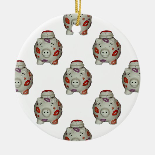 Schattige lipstick Pig Keramisch Ornament (Voorkant)