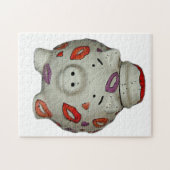 Schattige lipstick Pig Legpuzzel (Horizontaal)