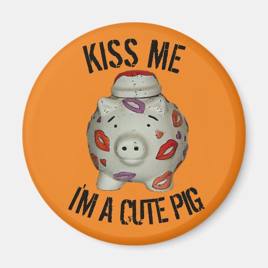 Schattige lipstick Pig Magneet (Voorkant)