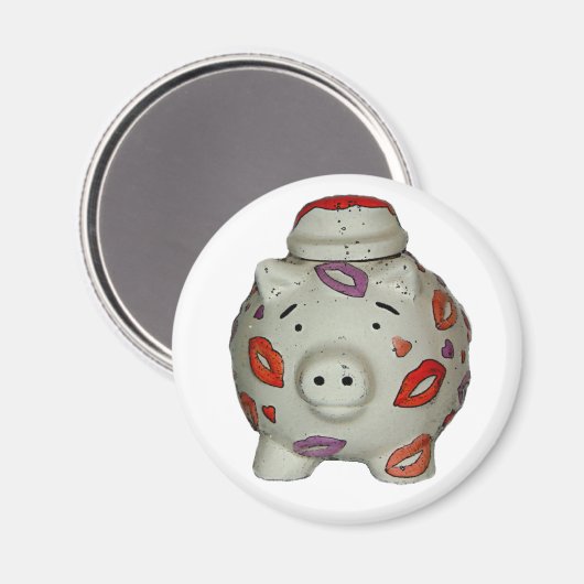 Schattige lipstick Pig Magneet (Voorkant / Achterkant)