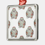 Schattige lipstick Pig Metalen Ornament (Links)