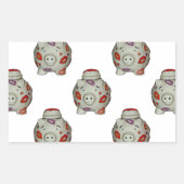 Schattige lipstick Pig Rechthoekige Sticker (Voorkant)