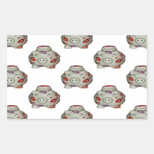 Schattige lipstick Pig Rechthoekige Sticker