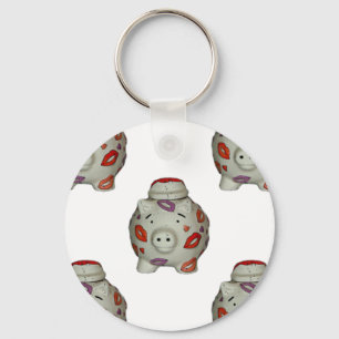 Schattige lipstick Pig Sleutelhanger