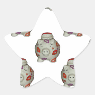 Schattige lipstick Pig Ster Sticker