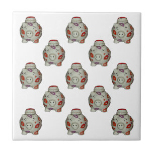 Schattige lipstick Pig Tegeltje