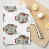 Schattige lipstick Pig Theedoek (Quarter Fold)