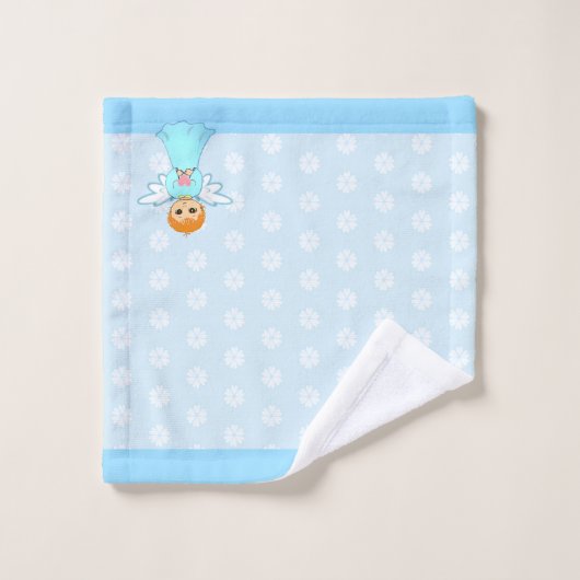 Schattige Little Angel & Flower Pattern op lichtbl Bad Handdoek (Wasdoekje)