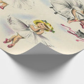 Schattige Little Ballerinas Kittens KerstHolly Cadeaupapier (Hoek)