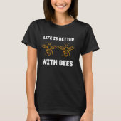 Schattige Little Bee Het leven is beter met bijen T-shirt (Voorkant)