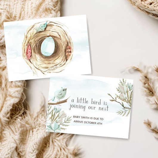 Schattige Little Bird Baby zwangerschapsaankondigi Kaart