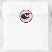 Schattige Little Black Sheep Zwart en Roze Sticker (Tas)