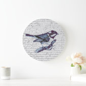 Schattige Little Blue Bird Frans script Grote Klok (Huis)
