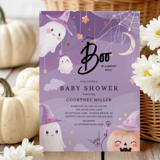 Schattige Little Boo Baby shower Kaart