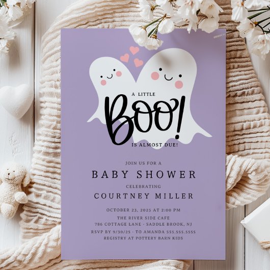 Schattige Little Boo Baby shower Kaart