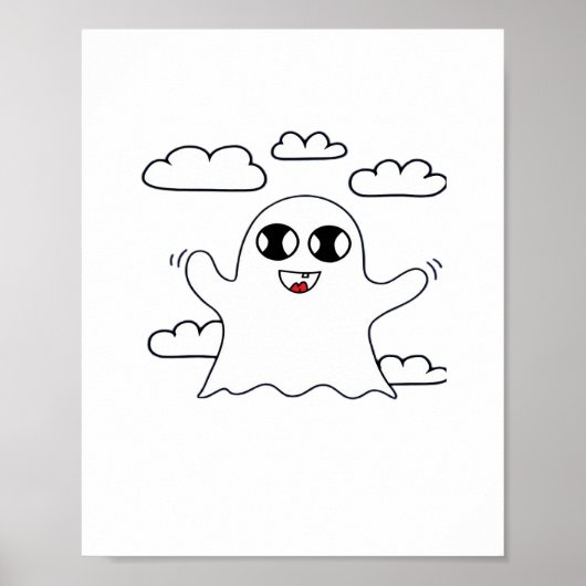 Schattige Little Boo Creatieve Stijl Poster (Voorkant)