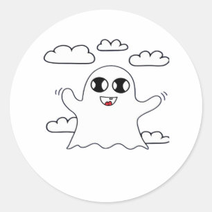 Schattige Little Boo Creatieve Stijl Ronde Sticker