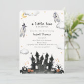 Schattige Little Boo Ghost House Baby shower Kaart (Staand voorkant)