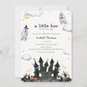Schattige Little Boo Ghost House Baby shower Kaart (Voorkant)
