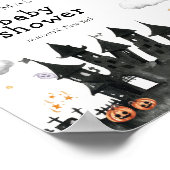 Schattige Little Boo Ghost House Baby shower Welko Poster (Hoek)